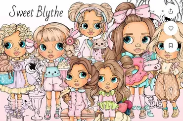 [Palmpink Illustrations] Клип-арт Sweet Dolls Blythe (Дарья Львова)