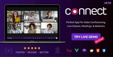 [Laravel] Connect - видеоконференция, онлайн-встречи, живой класс и веб-семинар, доска, чат в реальном времени