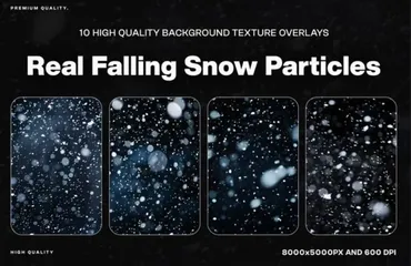 Реально падающий снег - 10 Real Falling Snow Particles Texture, 2024 (Envato Elements)