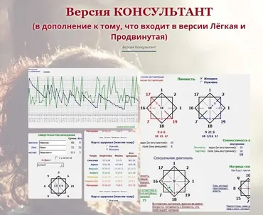 Программа Калькулятор: Зеркальная Матрицы Судьбы и Нео-Нумерология. Версия 8. Версия Консультант (Дмитрий Воронов)