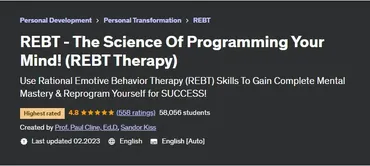 [Udemy] РЭПТ – наука программирования вашего разума! РЭПТ-терапия (Paul Cline, Sandor Kiss)