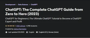 [Udemy] ChatGPT: полное руководство по ChatGPT от нуля до героя (Joshua Darrington)