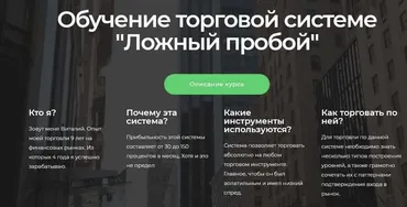 Обучение торговой системе Ложный пробой (Time to Trade)