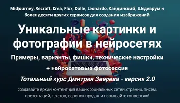 Тотальный курс по картинкам и фото в нейросетях - версия 2.0. Тариф Полная версия (Дмитрий Зверев)