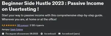 [Udemy] Подработка для начинающих 2023: пассивный доход от пользовательского тестирования! (Салах Эддин)