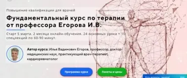 Фундаментальный курс по терапии. Полный курс (Илья Егоров)