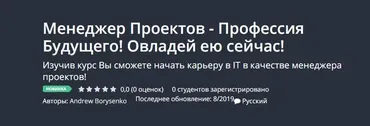 [Udemy] Менеджер проектов - профессия будущего (Андрей Борысенко)