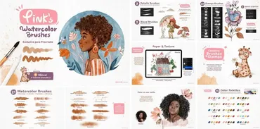 Акварельные кисти для Procreate + туториал. Pink's Watercolor Brushes (Pink craft)