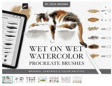 [CreativeMarket] Wet Watercolor Procreate Brushes (Julia Dreams)