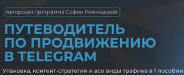 Путеводитель по продвижению в Telegram (София Рожновская)
