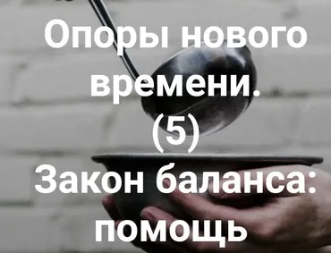 Опоры нового времени. 5 Закон баланса: помощь (Елена Веселаго)