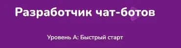 [Step Up] Разработчик чат-ботов. Уровень А: Быстрый старт