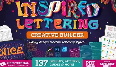 Кисти для создания надписей + рабочие листы / Inspired Lettering Creative Builder (Nico Ng)