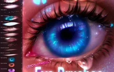 120 Eye Brushset for Procreate/Набор из 120 кистей для глаз для Procreate (Crystalhawklee)