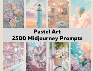 [ChillaxDesignsArt] 2500 промптов для создания пастельных изображений в Midjourney