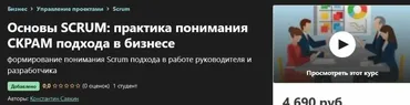 [Udemy] Основы SCRUM: практика понимания СКРАМ подхода в бизнесе (Константин Савкин)