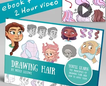 How to draw hair - Как рисовать волосы (Mitch Leeuwe)
