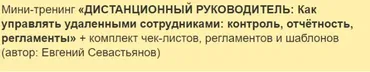 Как управлять удаленными сотрудниками: контроль, отчётность, регламенты (Евгений Севастьянов)