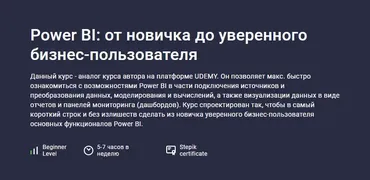 [Stepik] Power BI: от новичка до уверенного бизнес-пользователя (Никита Сергеев)