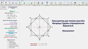 Калькулятор для полного расчёта Матрицы Судьбы и Нумерологии 6.0. Консультант (Дмитрий Воронов)
