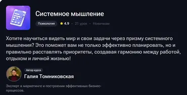Системное мышление (Галия Томниковская)