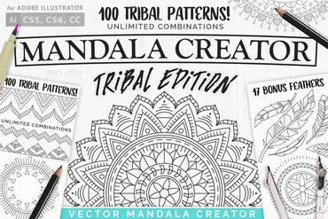 [Creativemarket] Скрипт для создания Мандалы в Adobe Illustrator. Этнический стиль иллюстраций