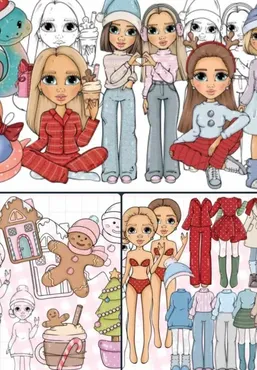 [Palmpink Illustrations] Набор иллюстраций Girls Christmas (Дарья Львова)