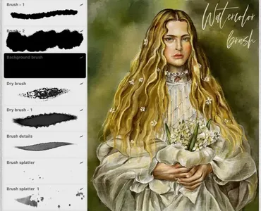 Кисти для procreate watercolor (svetrinka)