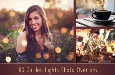 [CreativeMarket.com] Фотоналожения Золотые огоньки / Golden lights photo overlay