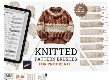 [CreativeMarket] Knitted Pattern Procreate Brushes (Julia Dreams)