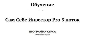 Сам Себе Инвестор Pro 2020 г. 3 поток. Пакет «Без обратной связи» (Анастасия Тарасова)