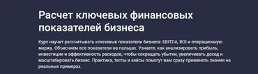 [Stepik] Расчет ключевых финансовых показателей бизнеса (Мария Пархоменко)