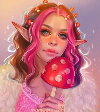 [Mariyunn_art] Девушка с грибами + кисти (Мария Юнусова)