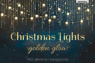 [Creativemarket] Christmas Lights Golden Glow
