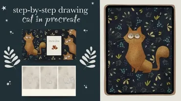 [nelli_suneli] Пошаговое руководство по рисованию. Кот в Procreate (Нелли Санейл)