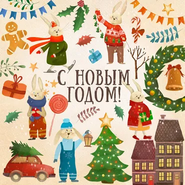 [mironova.studio] PSD-Набор иллюстраций Зайки (Ирина Миронова)