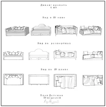 Модели для ArchiCAD. Блок «Детская» (Асият Гаджиясулова)