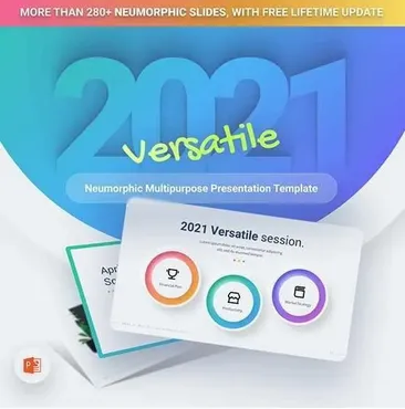 [PowerPoint] 2021 Neumorphic Premium PowerPoint Presentation Template (RRgraph)