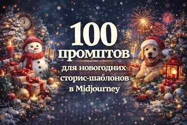 [Первый Цифровой] 100 промптов для новогодних сторис‑шаблонов в Midjourney