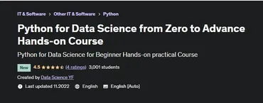 [Udemy] Python для науки о данных с нуля до продвинутого практического курса (Data Science YF)