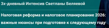 Налоговая реформа и налоговое планирование 2026: важные нюансы при подготовке к следующему году. Тайм-коды (Светлана Беляева)