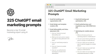 1325 запросов ChatGPT по email-маркетингу - стань лучшим (Pascio)
