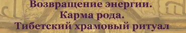 Возвращение энергии. Карма рода. Тибетский храмовый ритуал (Лариса Лебедева)