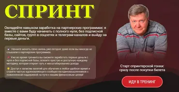 Спринт - спринтерская гонка за деньгами в партнёрках 2025 (Александр Бакин)