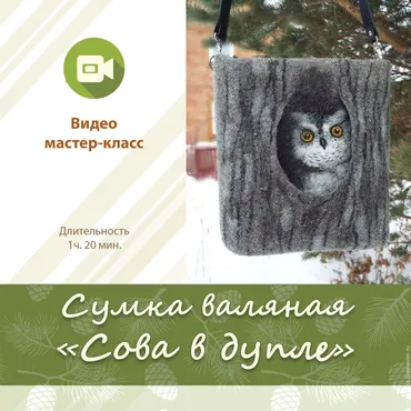 Сумка валяная «Сова в дупле» (Лариса Ермак)