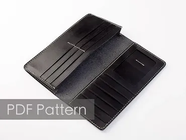 Выкройка простого кожаного бумажника «Leather long wallet» (LeatherDIYStudio)