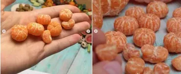 [ManuFruktura] Мандарин из полимерной глины + дольки (Юлия Бухарова)