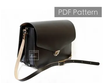 Кожаная сумочка с двумя отделениями, модель «Crossbody №40» (LeatherDIYStudio)