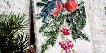 Пряничный домик со снегирями (Елена Кортусова)