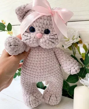 Кошечка с бантом (happytoys_for_you)